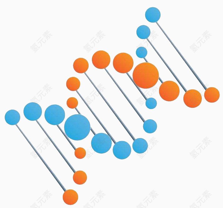 简约DNA双螺旋基因链图形
