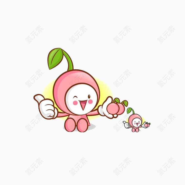 卡通可爱的桃子