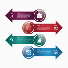 矢量彩色箭头信息图