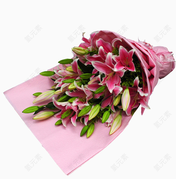 粉红色百合花束