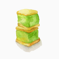 绿豆糕手绘画素材图片