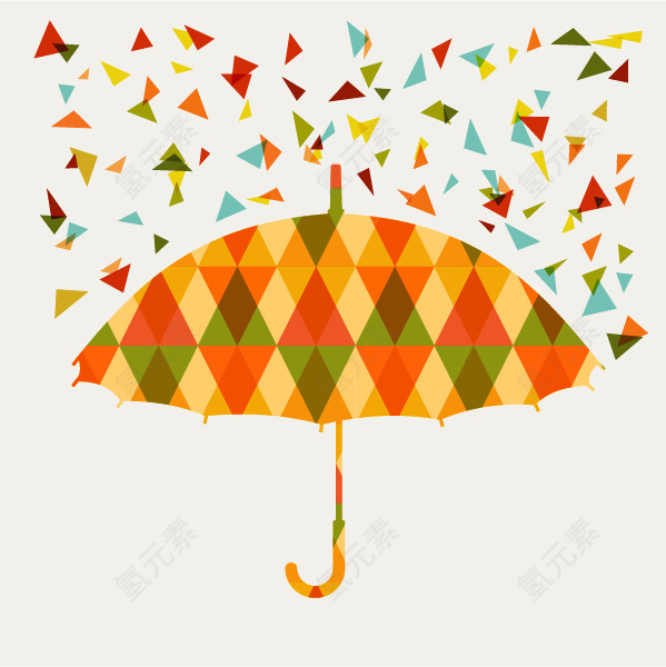 花纹雨伞插画