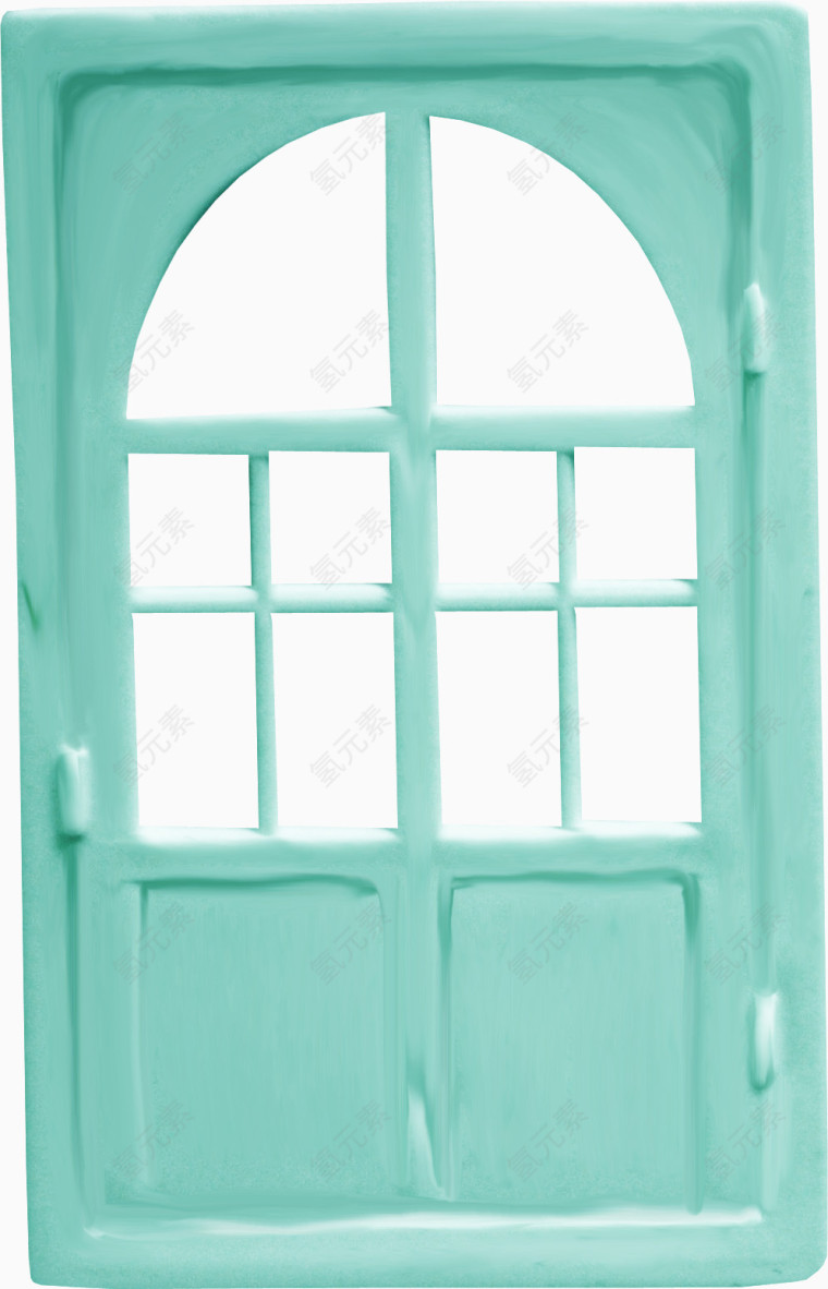 蓝色门窗