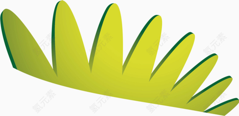 黄绿色扇形花纹创意装饰画