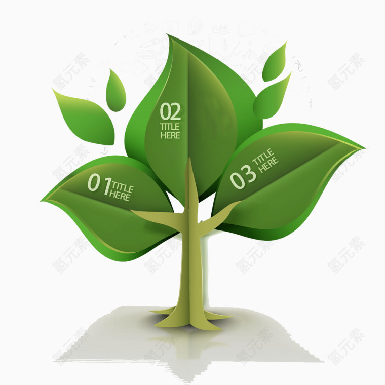 绿色树木商务信息图矢量素材