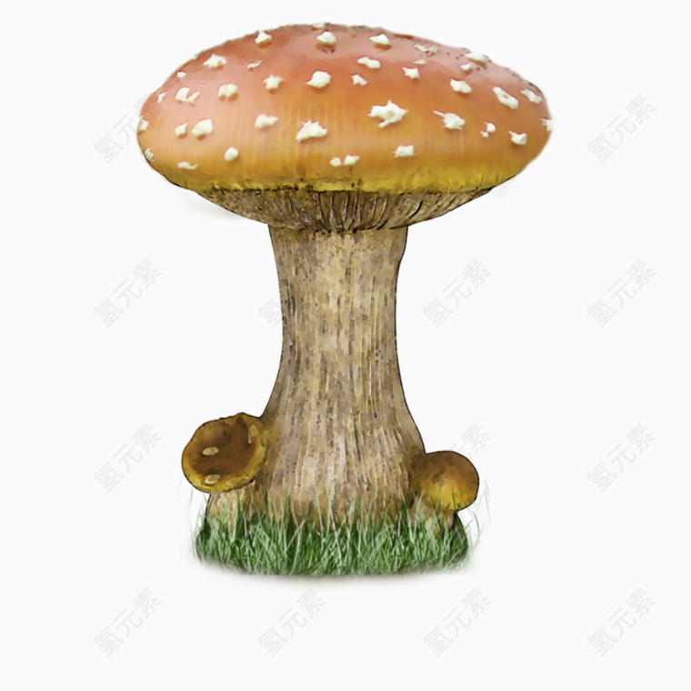 卡通白点蘑菇装饰图案