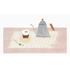 卡通桌子茶壶