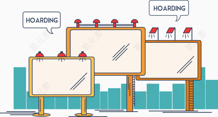 可爱广告牌矢量图