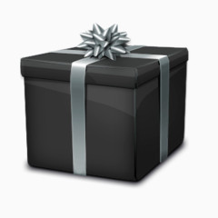 黑白礼物盒子元素 方小盒子