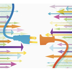 商务电源线插画