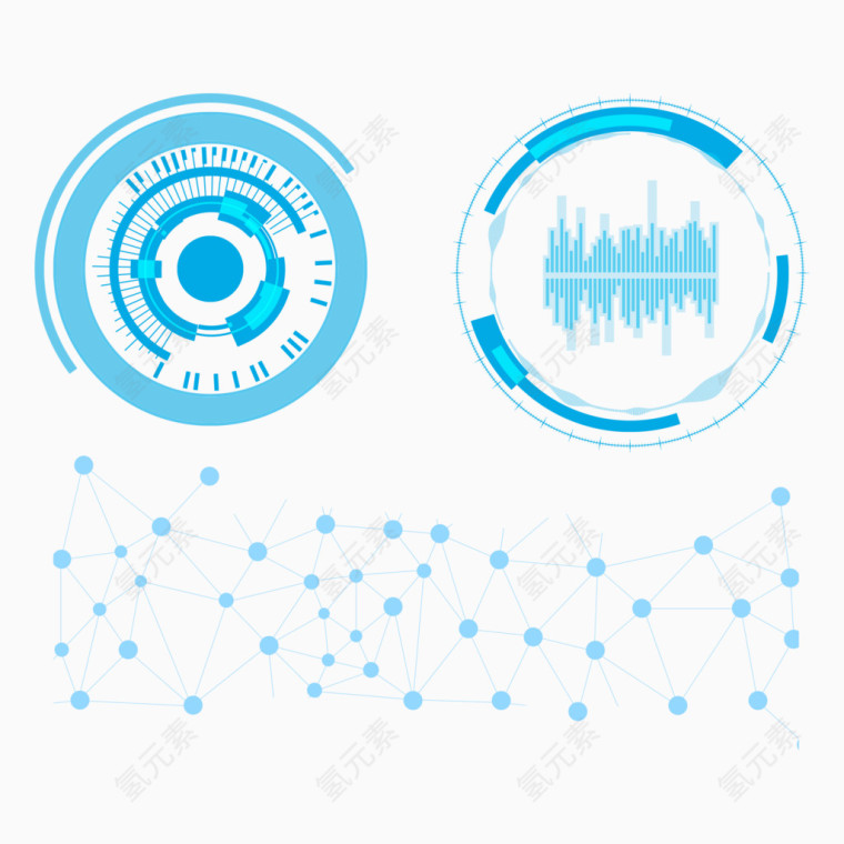 蓝色科技感数据图
