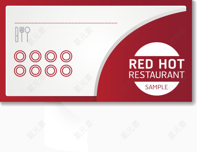 矢量创意设计红色餐单布置图