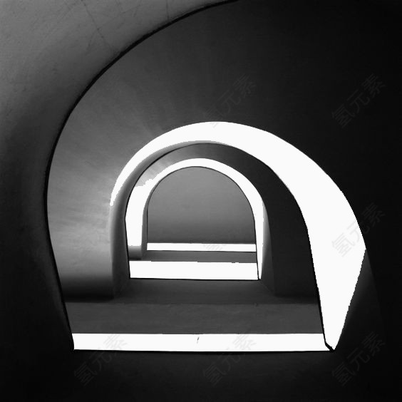 螺旋式光影拱形走廊