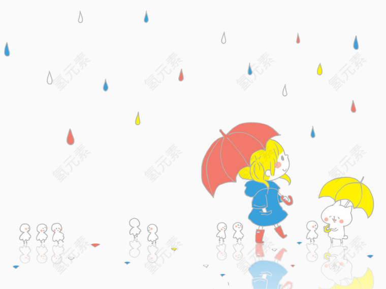 雨中孩子