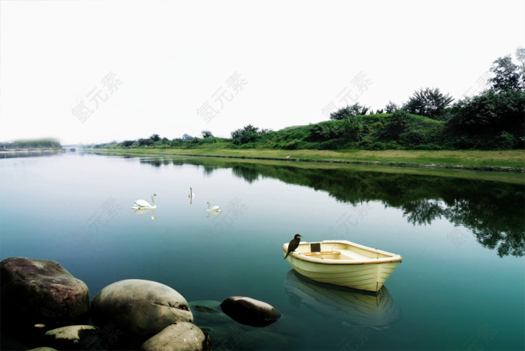 海边小船装饰