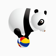 马戏团熊猫表演矢量插画