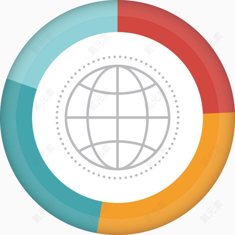 矢量创意设计圆环形地球图