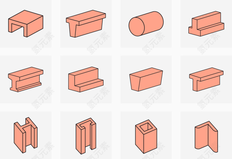 矢量建筑材料插图