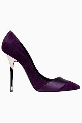 紫色质感高端高跟鞋