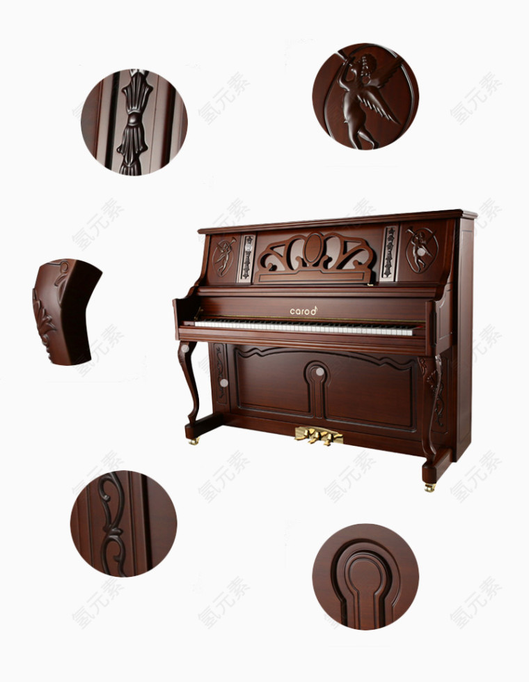 CAROD卡罗德全新高端立式钢琴细节图