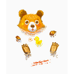 可爱儿童手绘插画熊