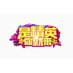 是精英你就来艺术字