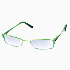 矢量卡通绿色全框眼镜