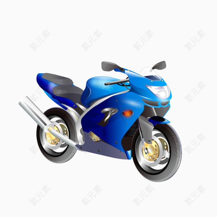 蓝色摩托车图形