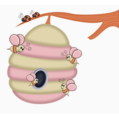 粉色蜜蜂巢