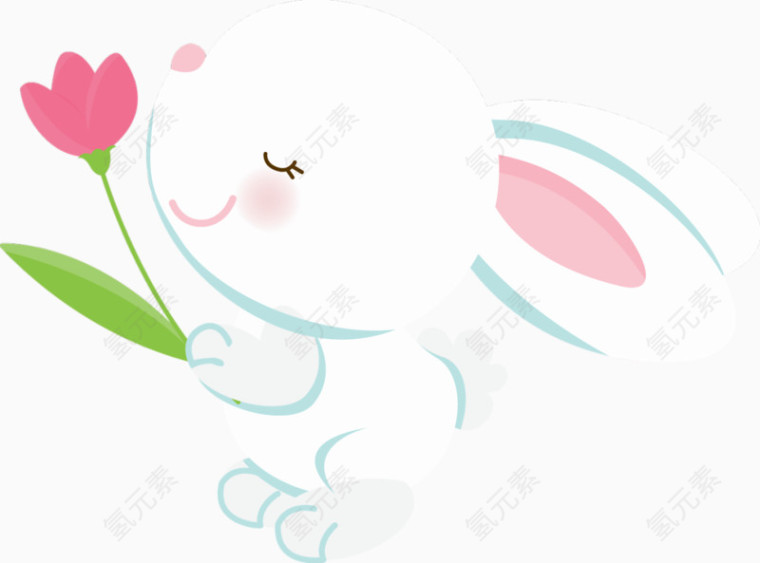 采花的小白兔