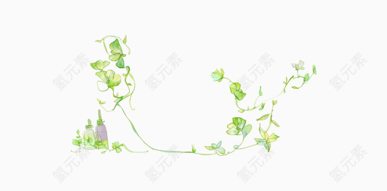 轻盈缭绕绿色藤蔓花卉