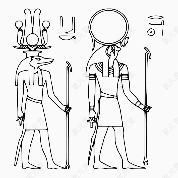 古埃及壁画手绘
