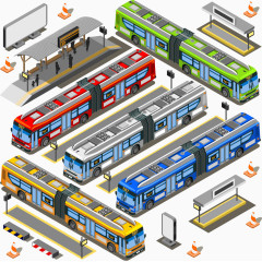 矢量汽车站大客车
