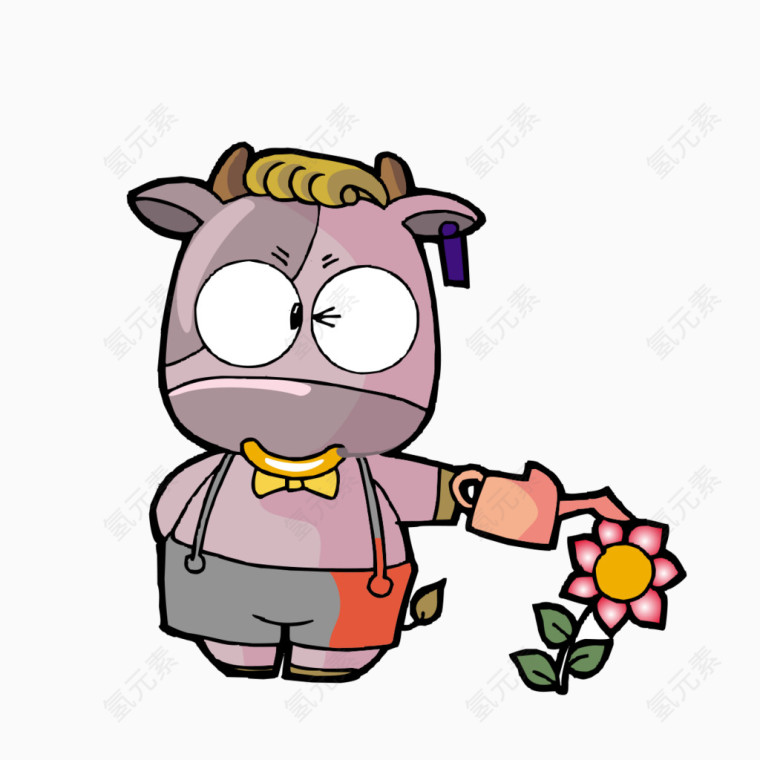 浇花的小猪