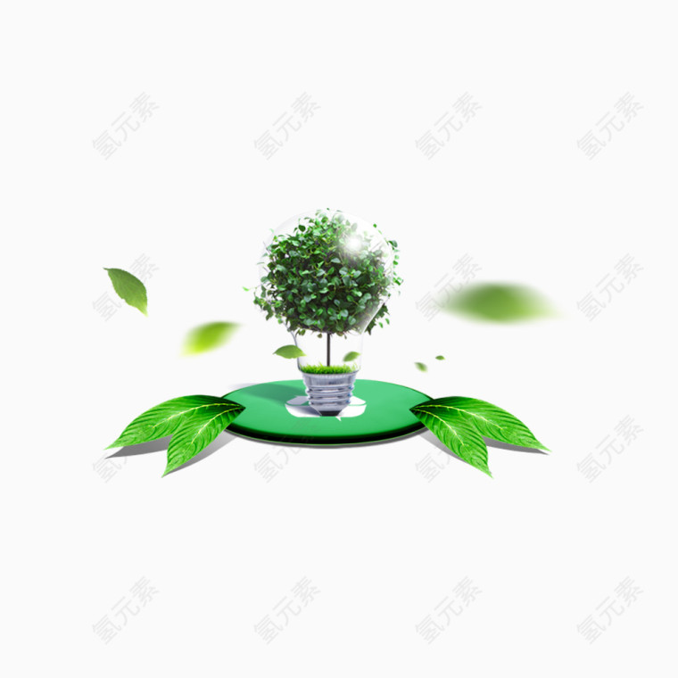 绿色现代植物装饰