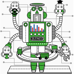 矢量卡通机器人