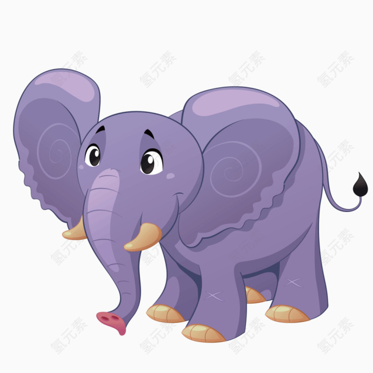 矢量动物紫色大象