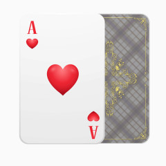 白色红桃扑克纸牌