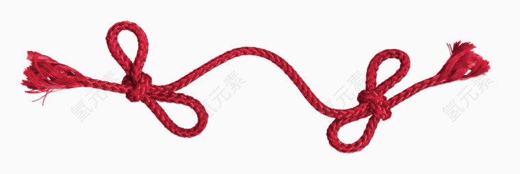 红色打结的绳子