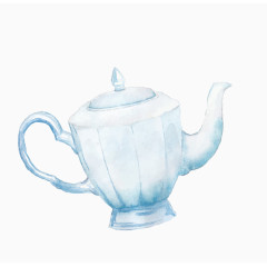 矢量浅蓝色茶壶