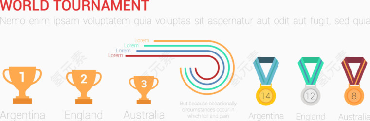 世界锦标赛信息图表矢量素材
