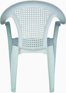 白色塑料椅子背面