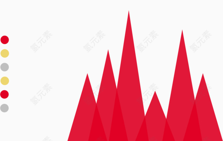 红色透明三角形数据图