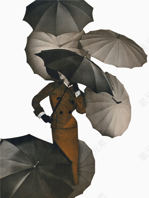 时尚大气撑伞的女人