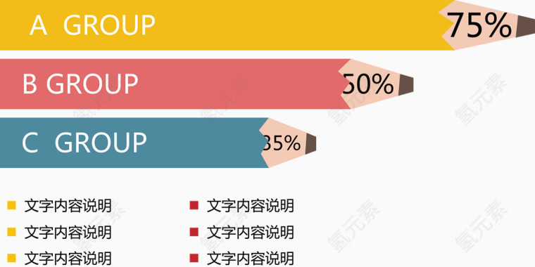 创意铅笔分类占比图