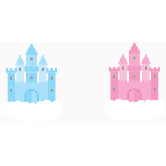 粉色可爱城堡矢量图