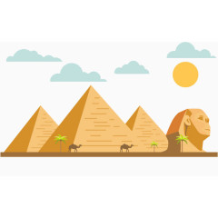 卡通扁平埃及胡夫金字塔