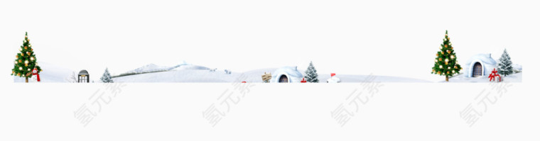 积雪 圣诞树 房子背景素材