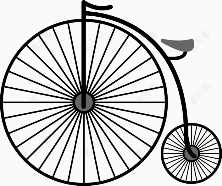 卡通大轮子小轮子自行车