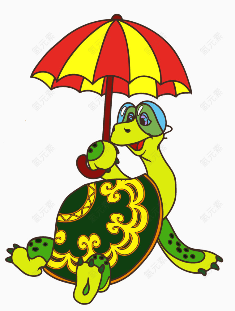打伞的乌龟